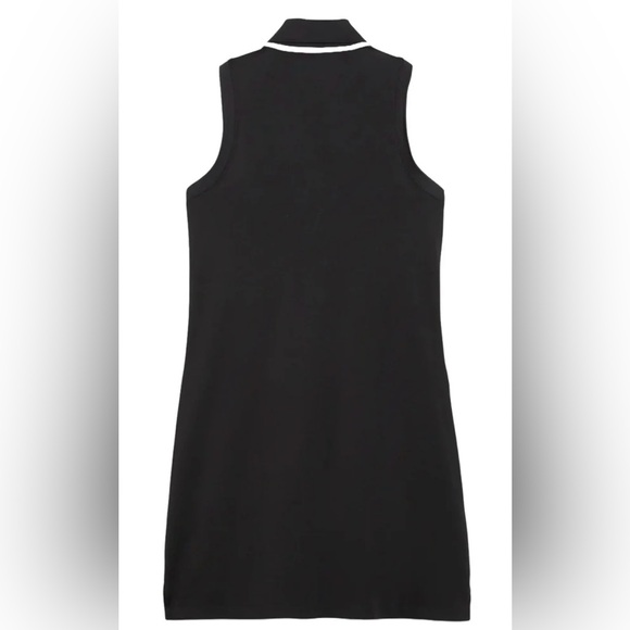 NWT Everyday Pique Puma Black Golf Polo Dress with White Trim - Picture 2 of 6